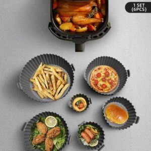 Silicone Air Fryer Liners (6 pcs)(Grey)