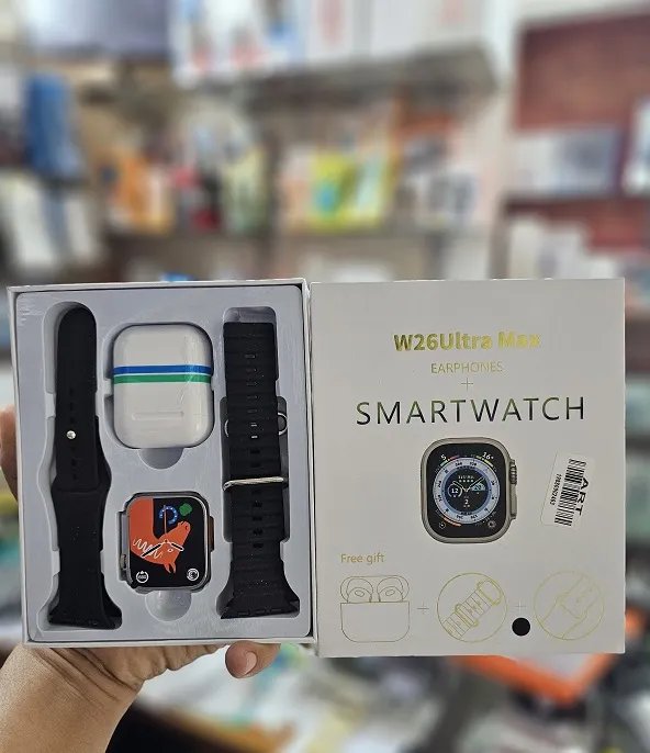 W26 Ultra Max Smart Watch With Earpods
