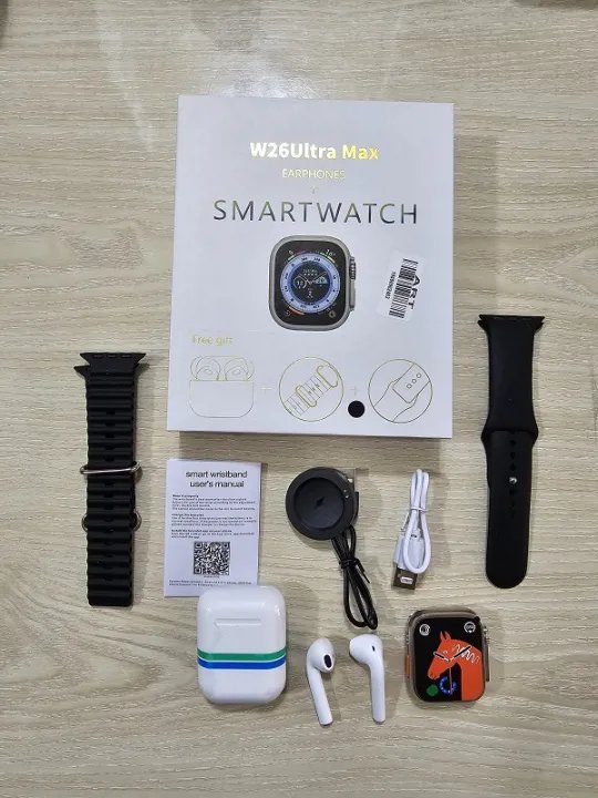 W26 Ultra Max Smart Watch With Earpods - Image 6