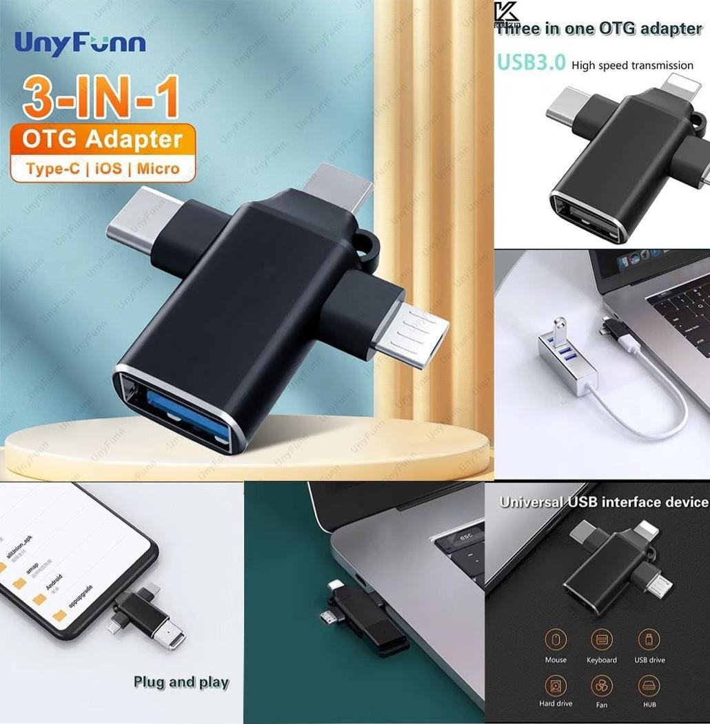 OTG 3 IN USB C TO USB A ADAPTER