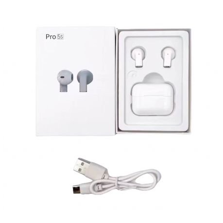 PRO 5S TWS Wireless Earphones with an extra Type C Fast Charging Cable