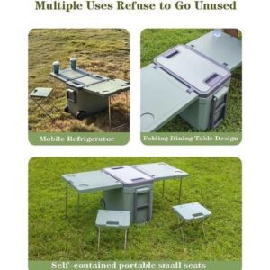 Outdoor Camping 32L Cooling Box with Table Function and 2 Chairs